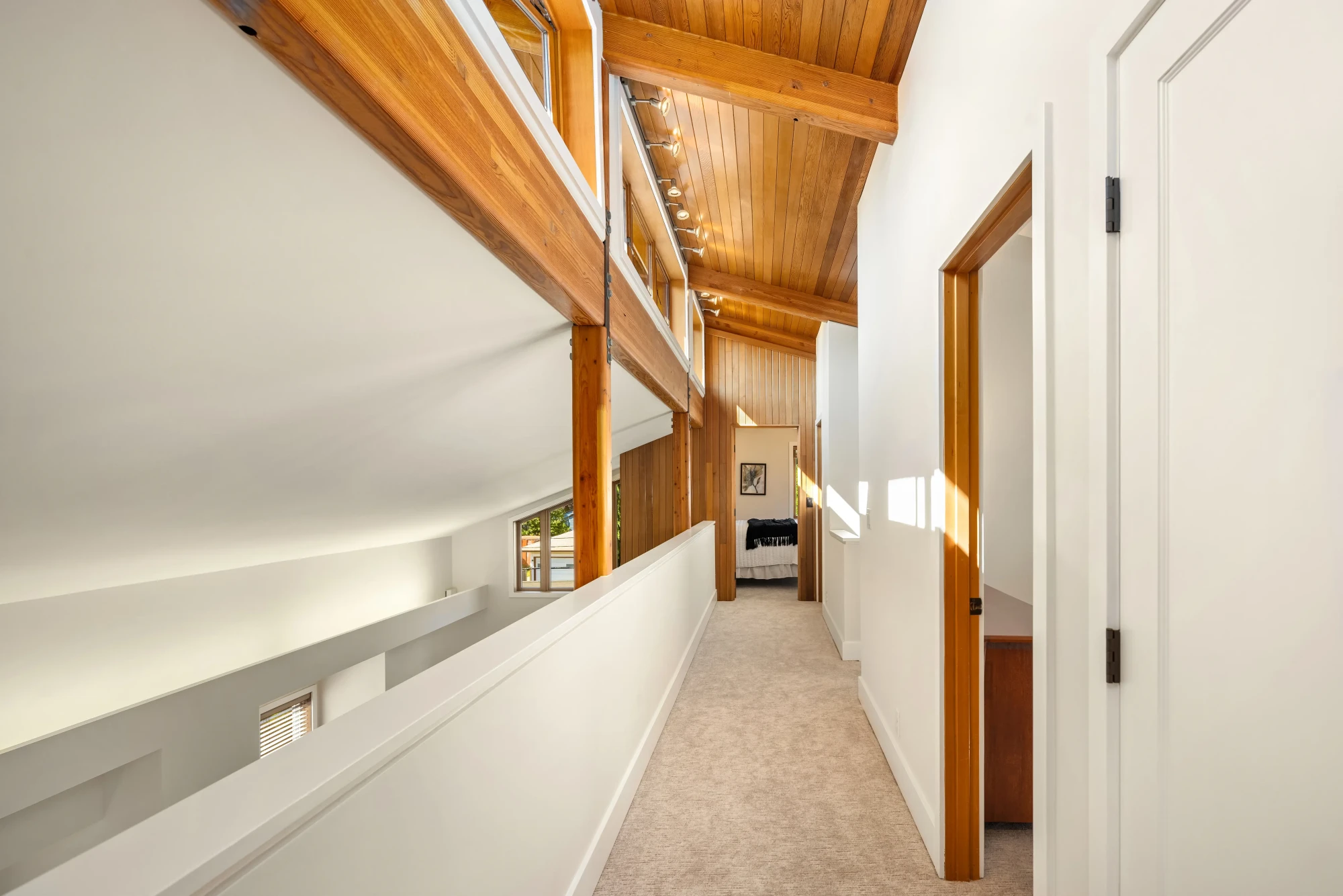 Glulam beams and clerestory windows at 543 N 83rd St